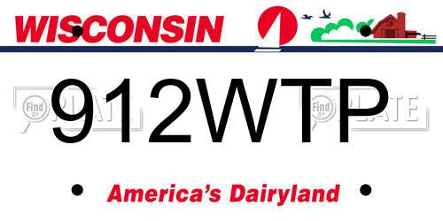 912WTP Wisconsin License Plate