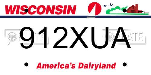 912XUA Wisconsin License Plate