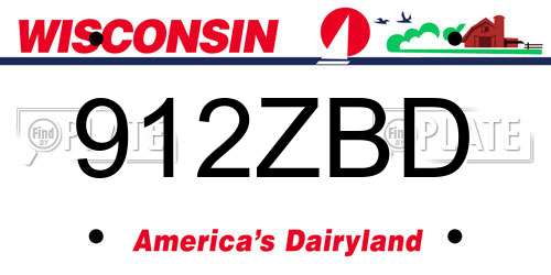 912ZBD Wisconsin License Plate