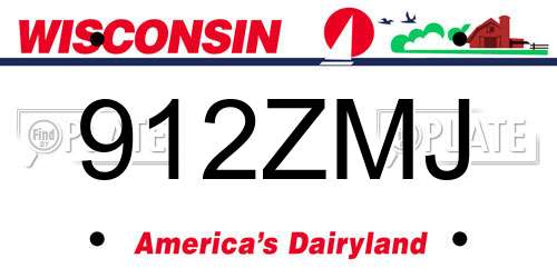 912ZMJ Wisconsin License Plate