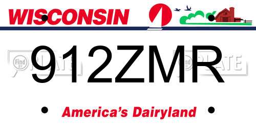 912ZMR Wisconsin License Plate