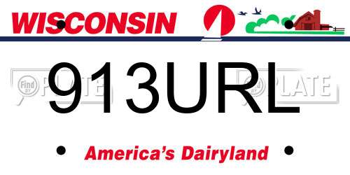 913URL Wisconsin License Plate