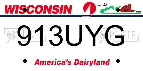 913UYG Wisconsin License Plate