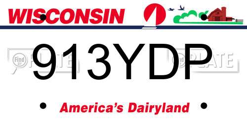 913YDP Wisconsin License Plate