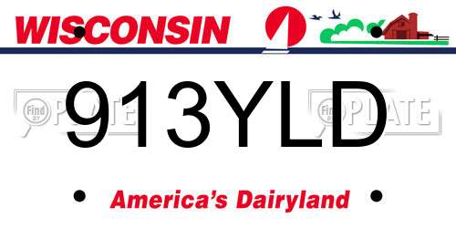 913YLD Wisconsin License Plate