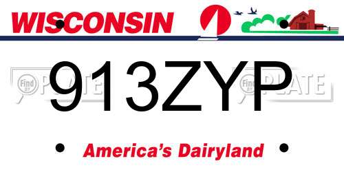 913ZYP Wisconsin License Plate