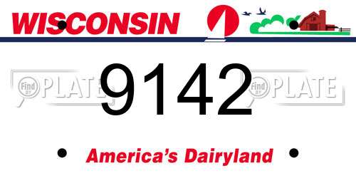 9142 Wisconsin License Plate