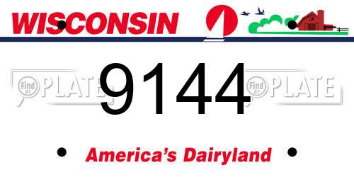 9144 Wisconsin License Plate