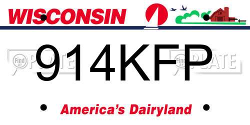 914KFP Wisconsin License Plate