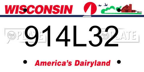 914L32 Wisconsin License Plate