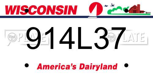 914L37 Wisconsin License Plate