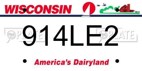 914LE2 Wisconsin License Plate