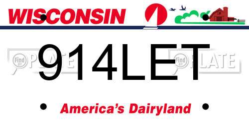 914LET Wisconsin License Plate