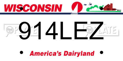 914LEZ Wisconsin License Plate