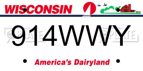 914WWY Wisconsin License Plate