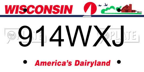 914WXJ Wisconsin License Plate