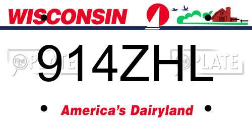 914ZHL Wisconsin License Plate