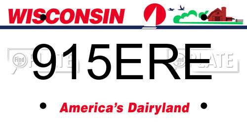 915ERE Wisconsin License Plate