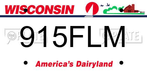 915FLM Wisconsin License Plate