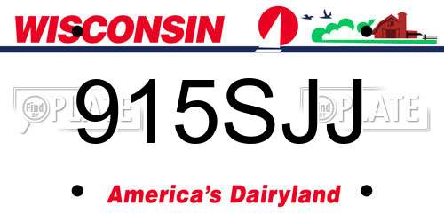 915SJJ Wisconsin License Plate