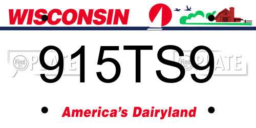 915TS9 Wisconsin License Plate