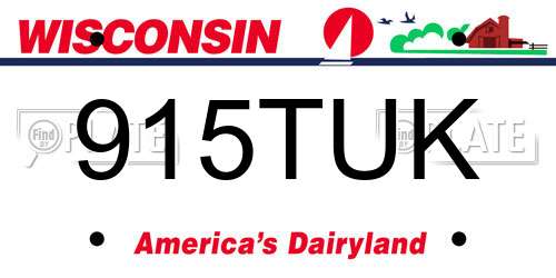 915TUK Wisconsin License Plate
