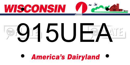 915UEA Wisconsin License Plate