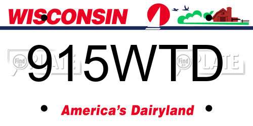 915WTD Wisconsin License Plate