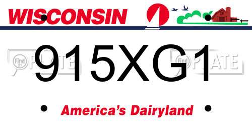 915XG1 Wisconsin License Plate