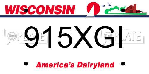 915XGI Wisconsin License Plate