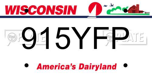 915YFP Wisconsin License Plate