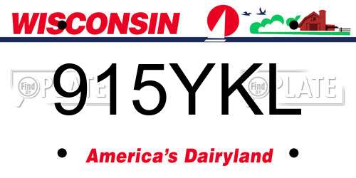915YKL Wisconsin License Plate