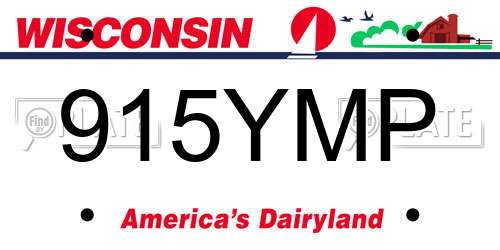 915YMP Wisconsin License Plate