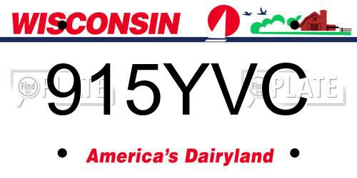 915YVC Wisconsin License Plate