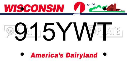 915YWT Wisconsin License Plate