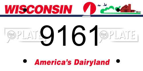 9161 Wisconsin License Plate