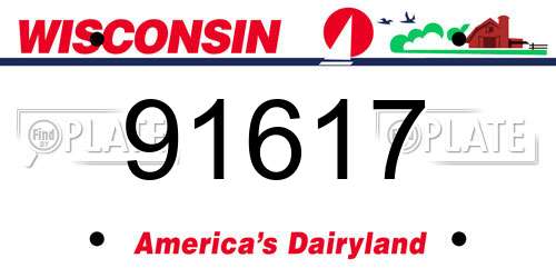 91617 Wisconsin License Plate