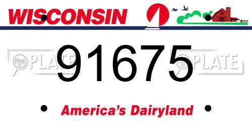 91675 Wisconsin License Plate