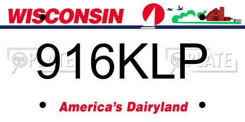 916KLP Wisconsin License Plate