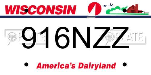 916NZZ Wisconsin License Plate
