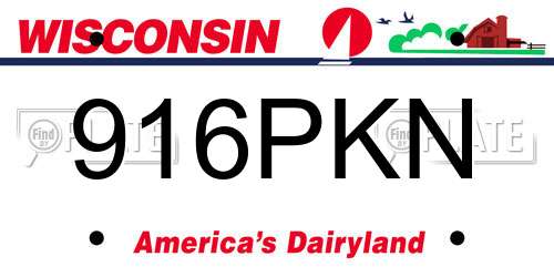 916PKN Wisconsin License Plate