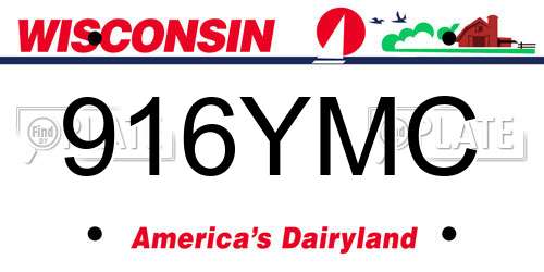 916YMC Wisconsin License Plate