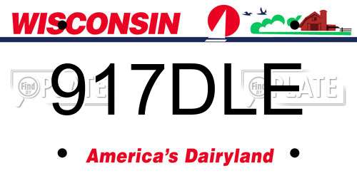 917DLE Wisconsin License Plate