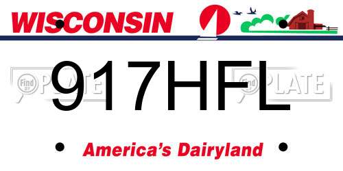 917HFL Wisconsin License Plate