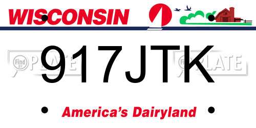 917JTK Wisconsin License Plate