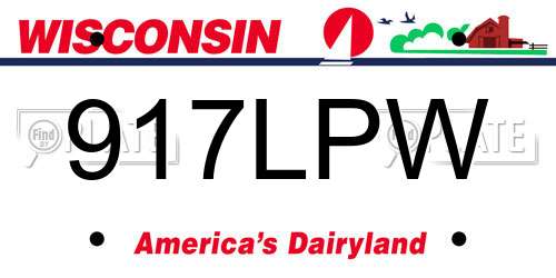 917LPW Wisconsin License Plate