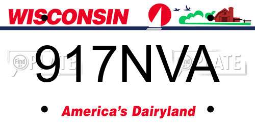 917NVA Wisconsin License Plate