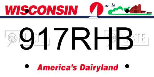 917RHB Wisconsin License Plate