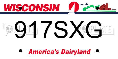 917SXG Wisconsin License Plate