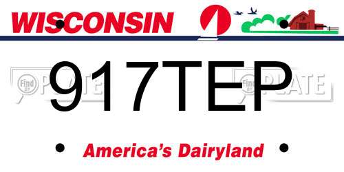 917TEP Wisconsin License Plate